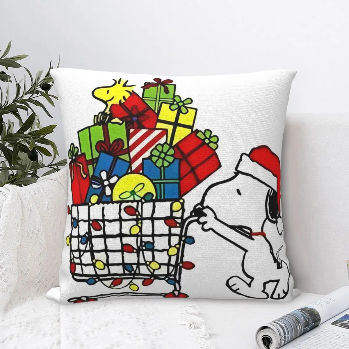 Merry Christmas Snoopy Pillow Cover Xmas Gift Cushion Cover Pattern Pillow Case Morden Pillowcases For Wedding Party Home Decor