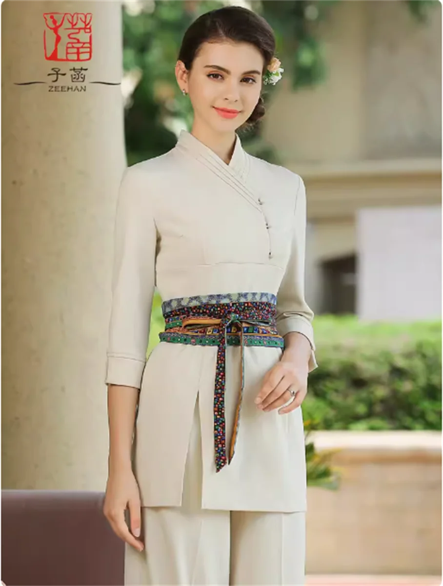 

High end Thai style summer beauty salon beautician work clothes for women