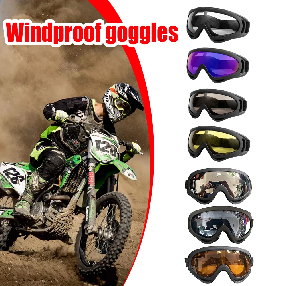 

1 Pcs Motorcycle Glasses Anti Glare Motocross Sunglasses Sports Ski Goggles Windproof Dustproof UV Protective Gears Accessories