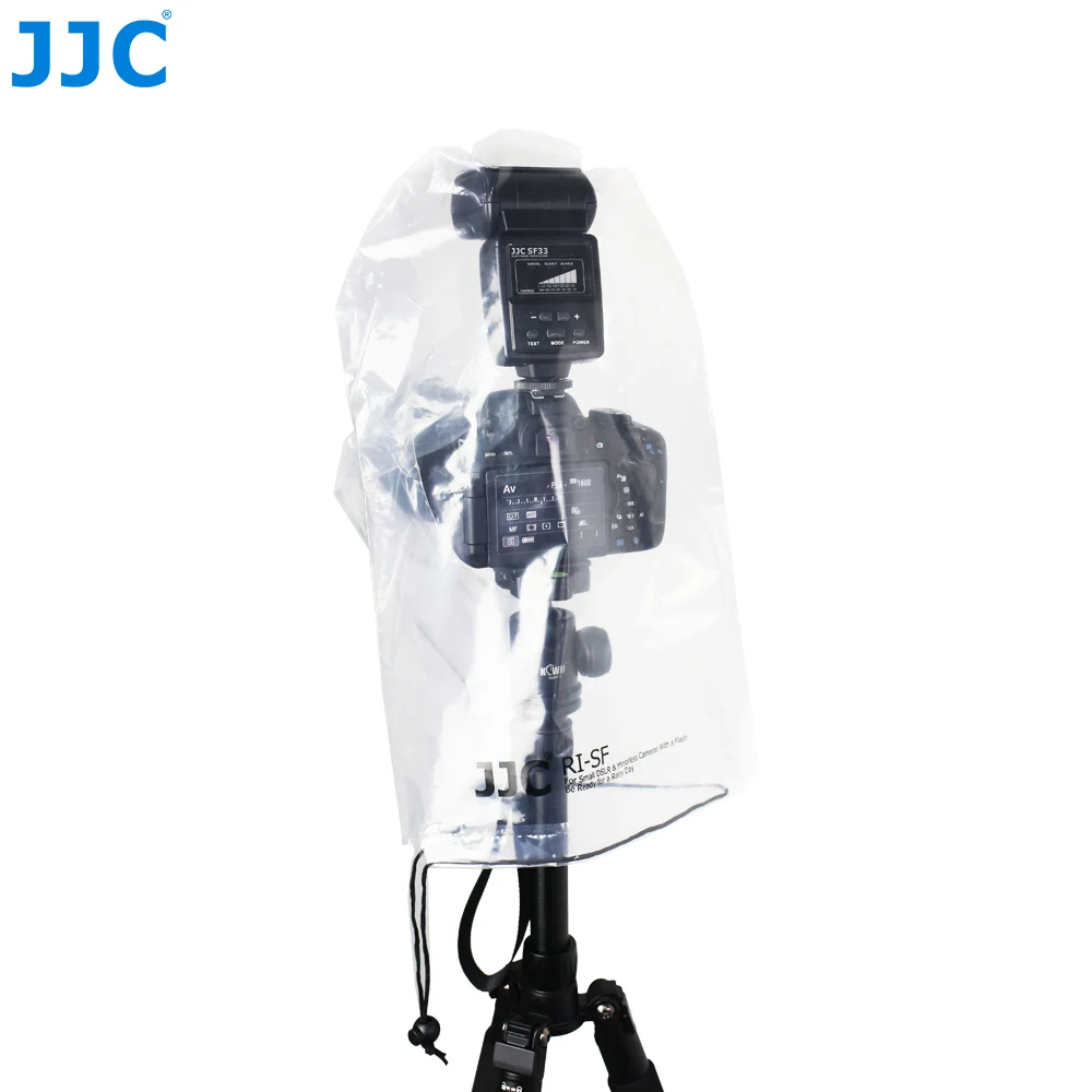 JJC 2 Pack aparat osłona przeciwdeszczowa z lampą błyskową wodoodporna kamera torba płaszcz przeciwdeszczowy dla Sony A6600 A6500 A7IV A7III Nikon