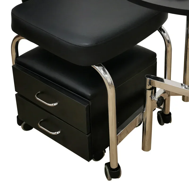 Luxury Salon Equipment Furniture Package Manicure Table Nail Desk Chair Throne Pedicure Chairs Clear Black Top Metal Wood