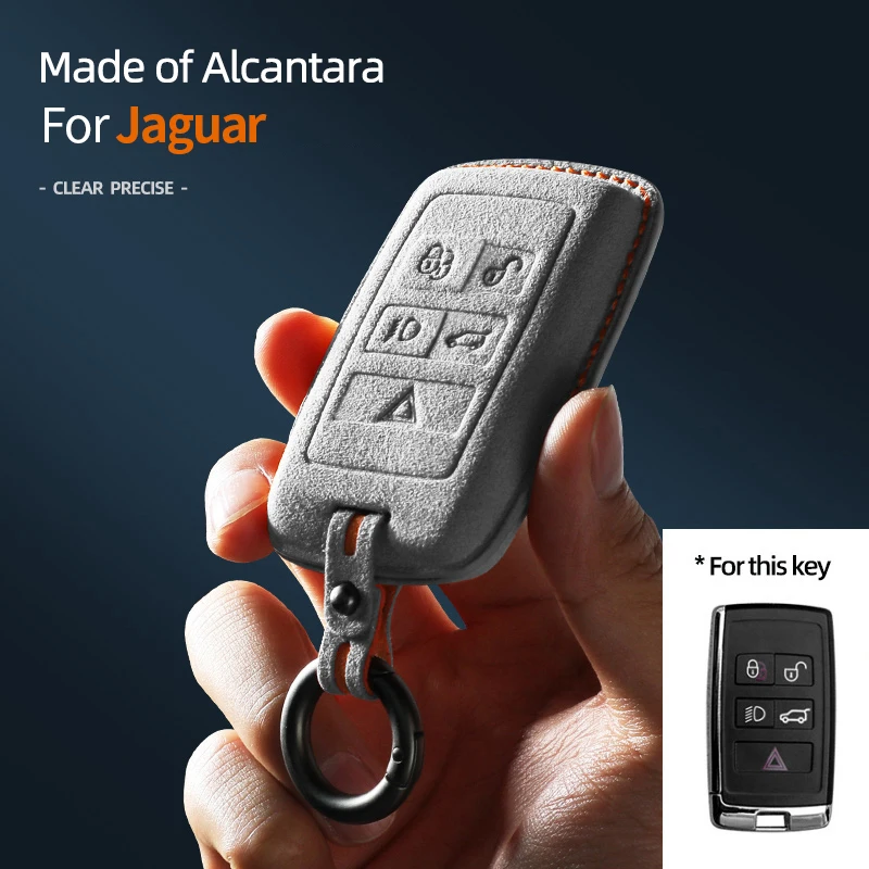 

For Jaguar XE XF E Pace F Pace A9 A8 A9 X8 XJ XFL XJL Car Key Case Keychain Suede Cover Shell Protector Interior Accessories