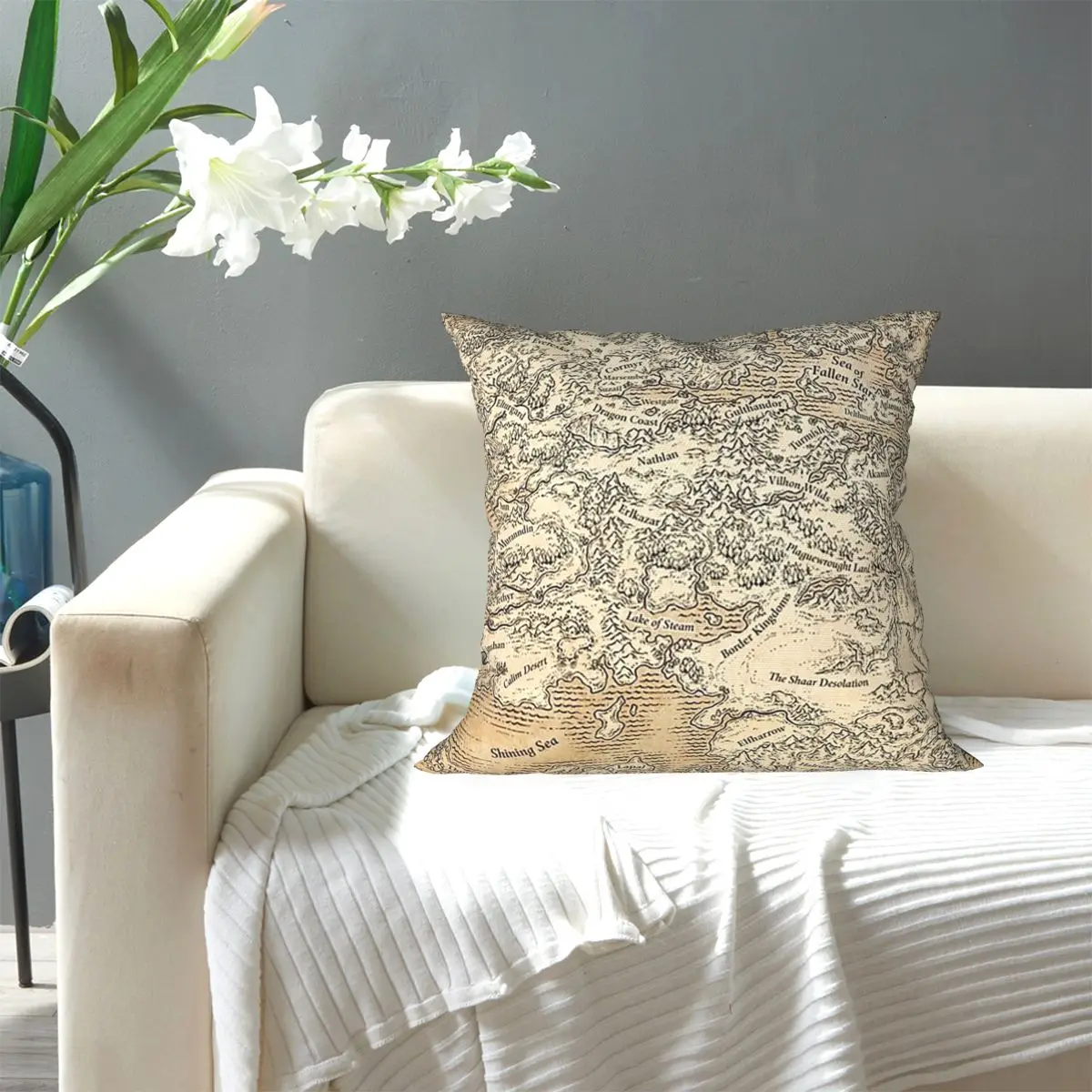 Annotated Map Of Faerun Square Pillowcase Pillow Cover Cushion Decor Comfort Throw Pillow for Home Sofa