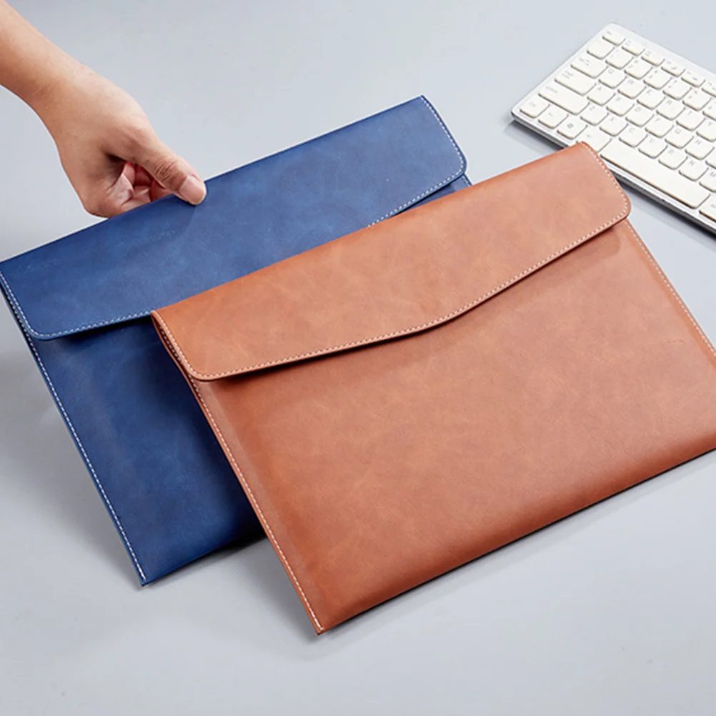 3pcs Imitation File Envelopes Button Design File Document Folders Thick Office File Folders thick file folders