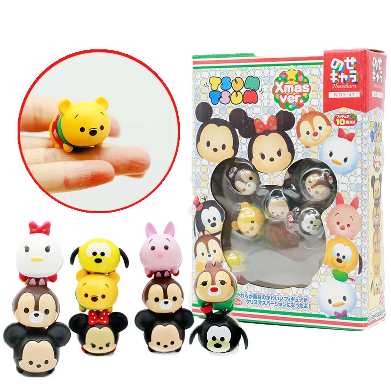 Mickeysmouses Minnieesmouse 10 Figurine classiche Stapelbare Figur Anime Puppe Q Versione Modello Giocattolo da collezione Ornamenti per il desktop