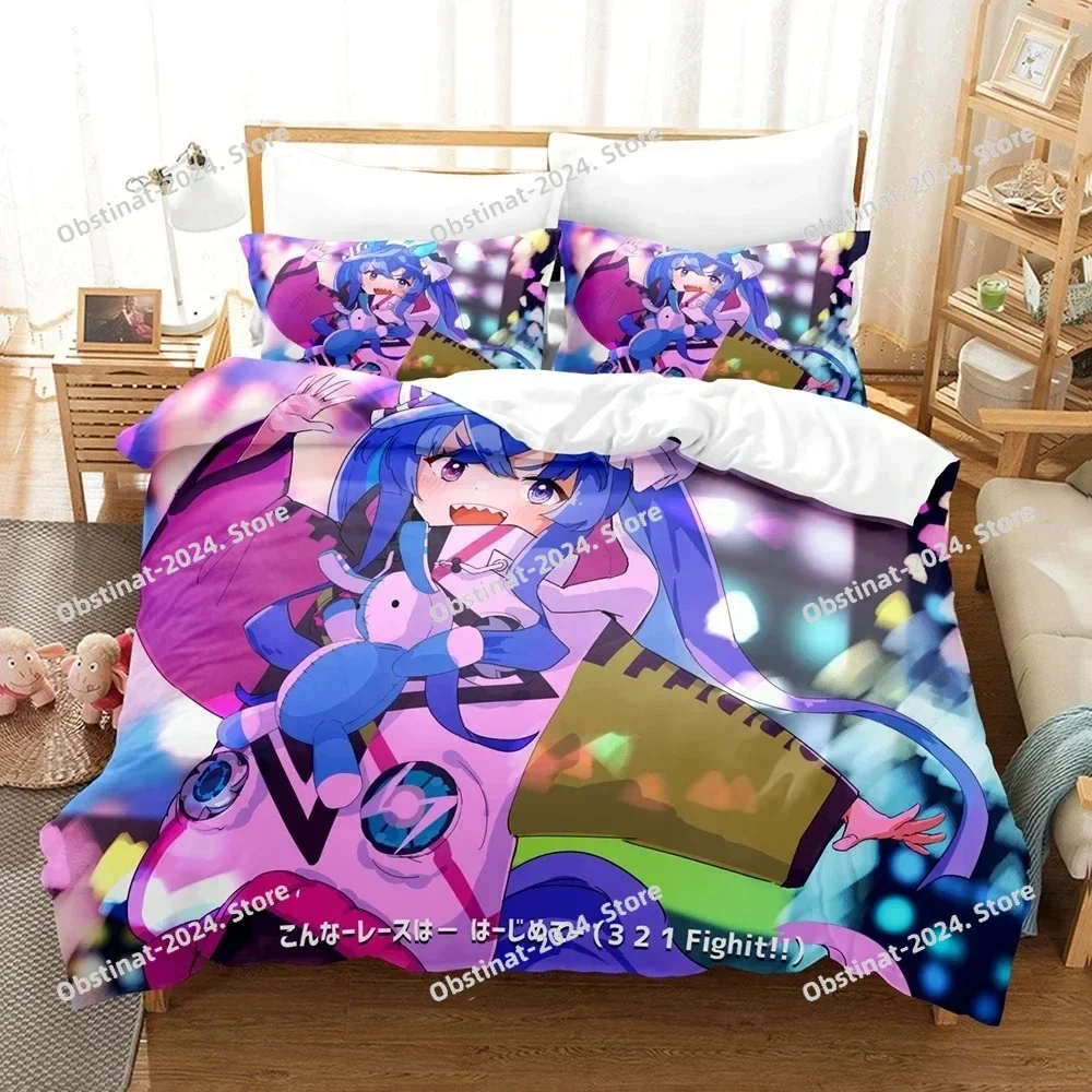 3D Anime Uma Musume Pretty Derby Twin Turbo Bedding Set,Duvet Cover Bed Set Quilt Cover,King Queen Twin Size Boys Girls Adults