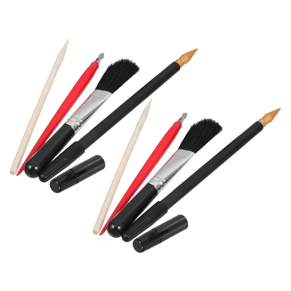 10PCS Scratch Painting Tools Hardwearing Material Design Versatile Scraper Set Metal Tip Pen Dual for Creative