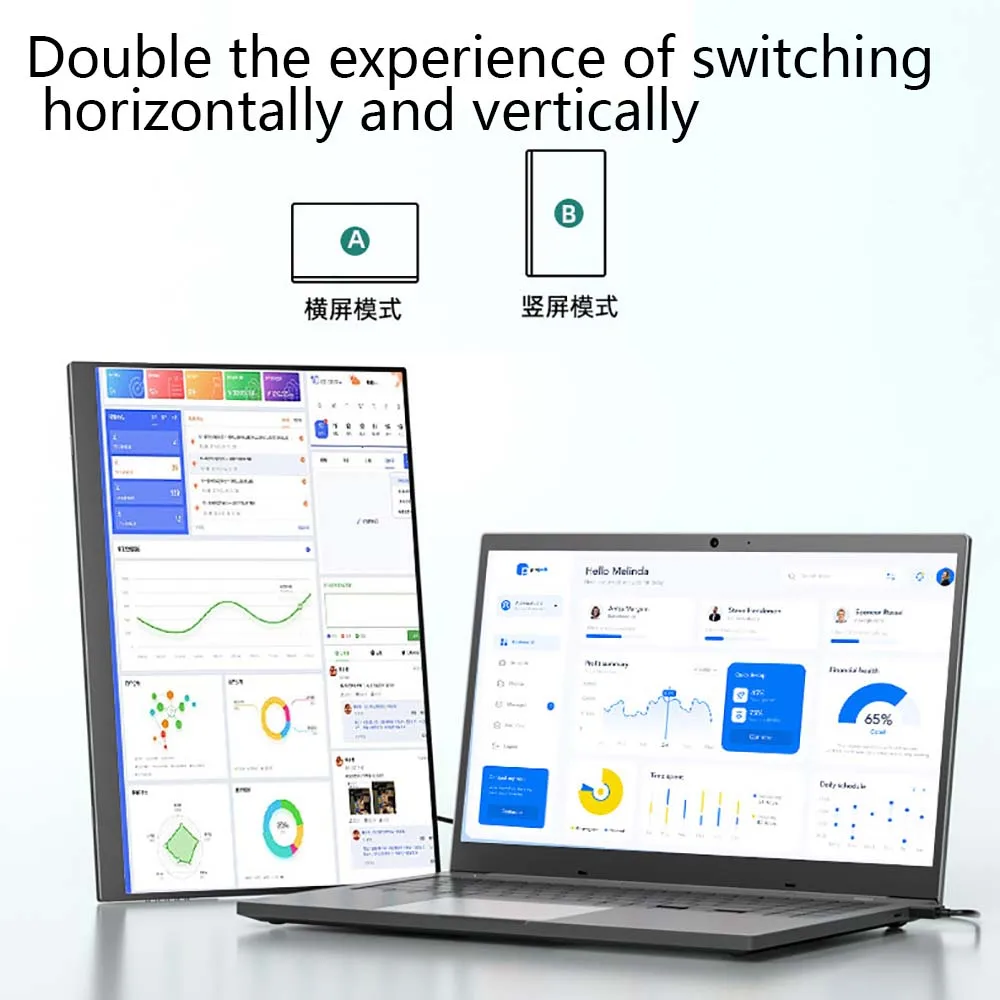 شاشة محمولة 15.6 بوصة 1080P Tybe-C HDMI Gaming Ultra-Slim IPS عرض مكبرات الصوت HDR التوصيل والتشغيل شاشة خارجية لأجهزة الكمبيوتر المحمول #2