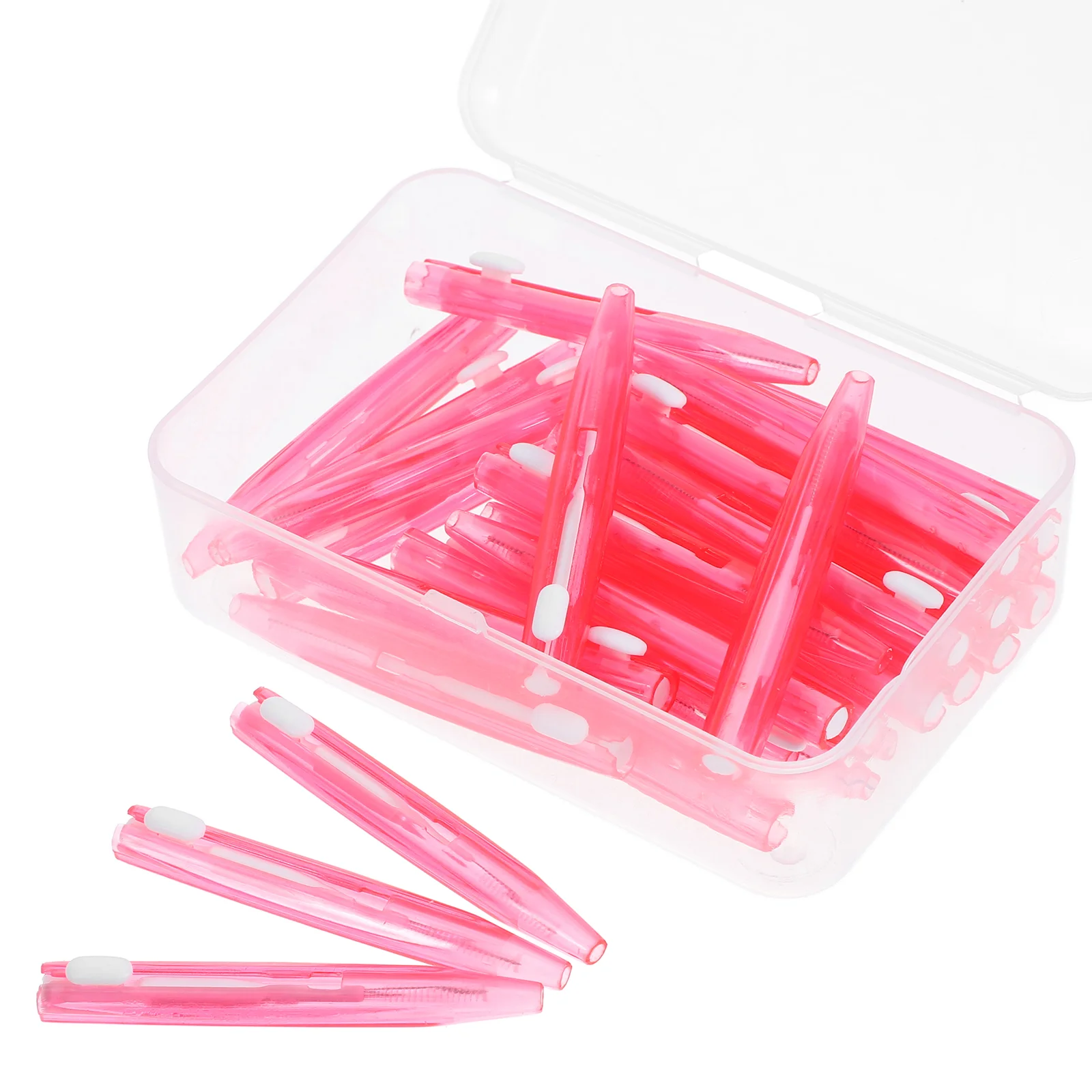 Ferramenta de cuidados bucais ortodônticos escova interdental limpadores palito fio dental rosa