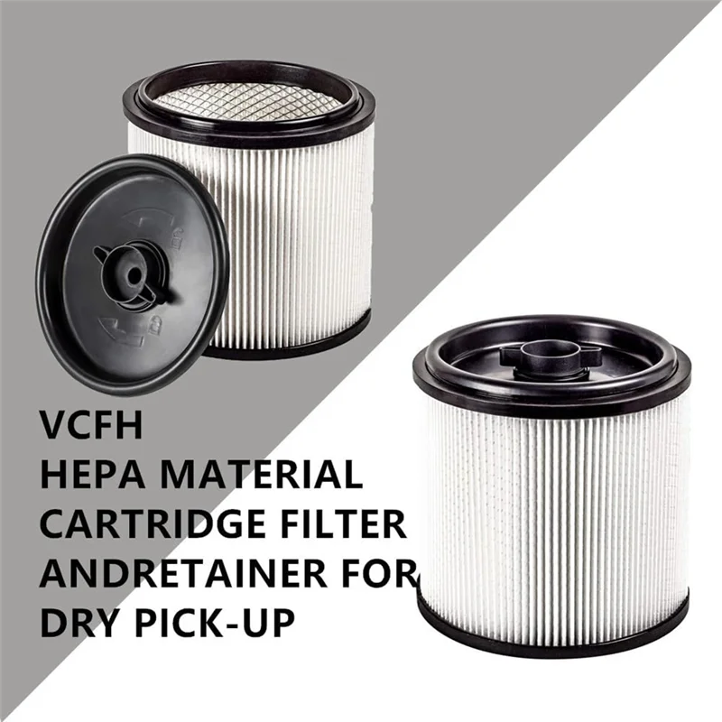 ABKR-เปลี่ยนสําหรับ Vacmaster Hepa Material Fine Dust Cartridge Filter & Retainer, VCFH