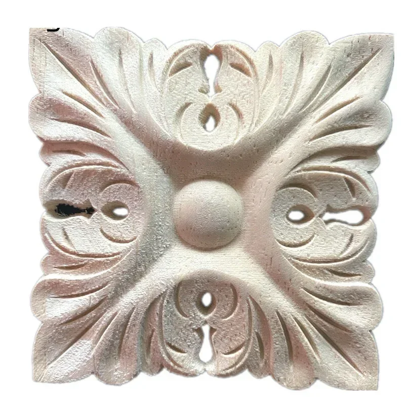 5-8cm Wood Figurines Wood Applique Wooden Decal Onlay Wood Carving Lines Carved Exquisite Natural Long Wooden Furniture Decor