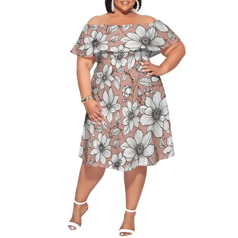 

Women's Plus Size Summer Dresses Floral Print Midi Dresses Flowy Sundresses