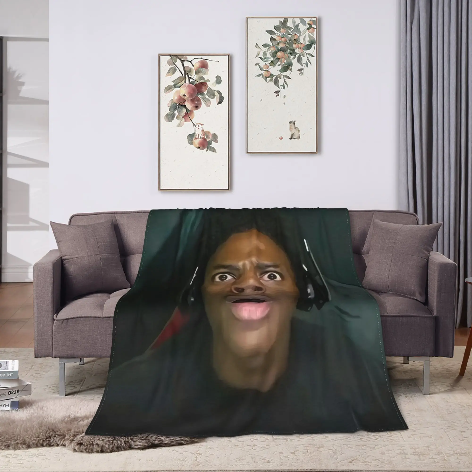 IShowSpeed Funny YouTuber Flannel Blanket  Warm Soft Throw Blanket for Bedroom Airplane Travel Funny Bedspread Sofa Bed Cover