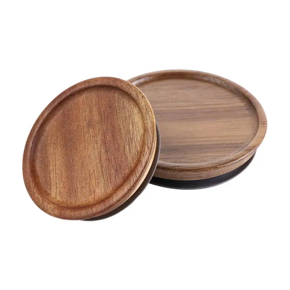 

72/90mm Regular Mouth Jar Wooden Lids Round Wood Wooden Jar Tops with Airtight Silicone Seal Jar Wooden Lids Mason Jar