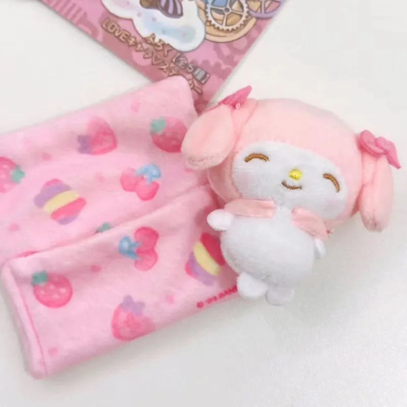 Sanrio Hello Kitty Cinnamoroll Pocket Plush Pendant Kuromi My Melody Cartoon Kawaii Quilt Plush Keychain Stuffed Toys Girl Gifts