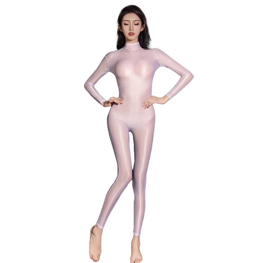 Female For Home For Hotel High Elasticity Bodysuit Long Sleeve Bodysuit Home Wear Hotel Wear Nylon Fabric Sleepwear