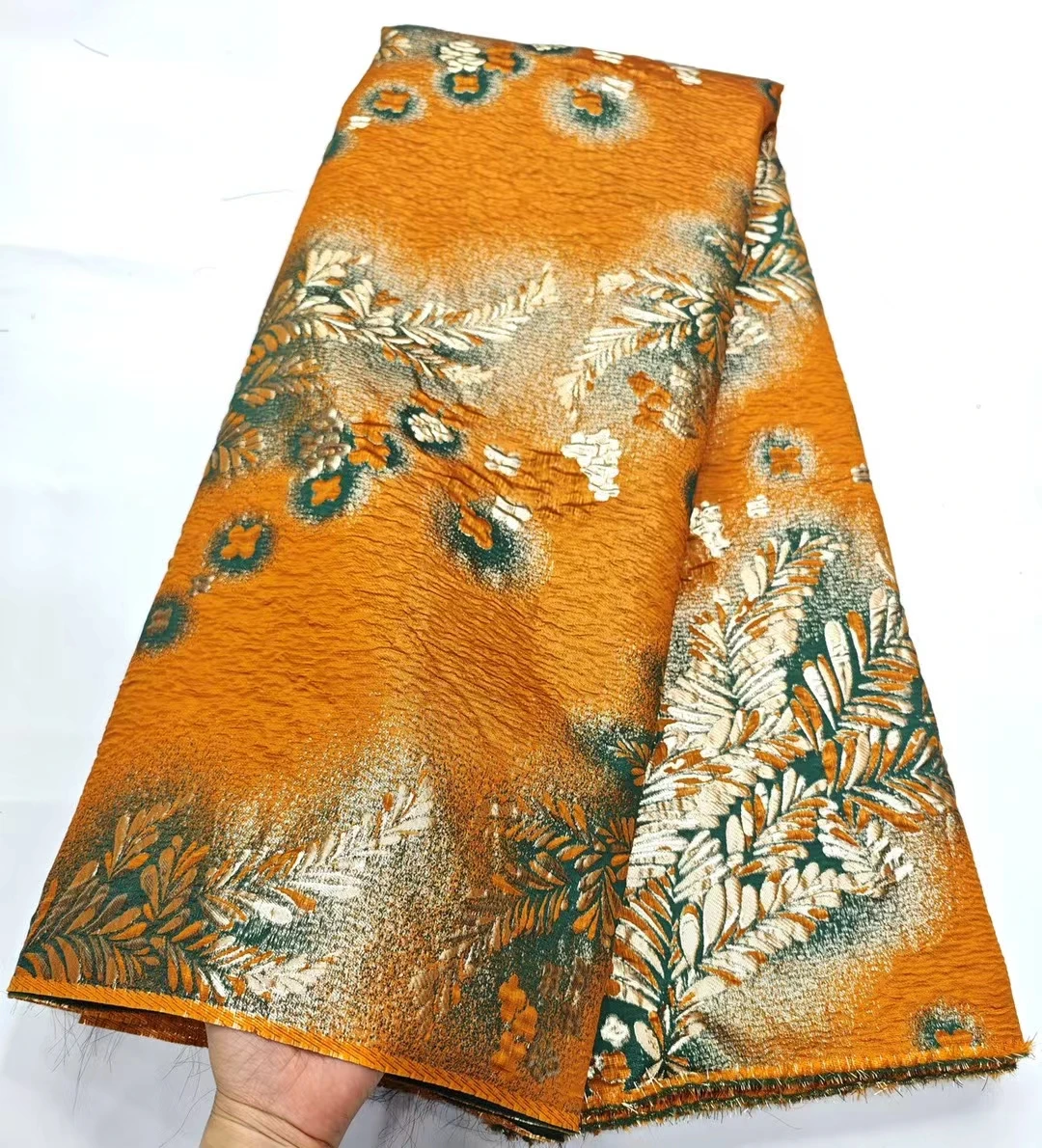 

New Arrival African Brocade Jacquard Lace Fabric 2024 High Quality Nigerian Organza Lace Fabric For Wedding Party Dress KHD23218