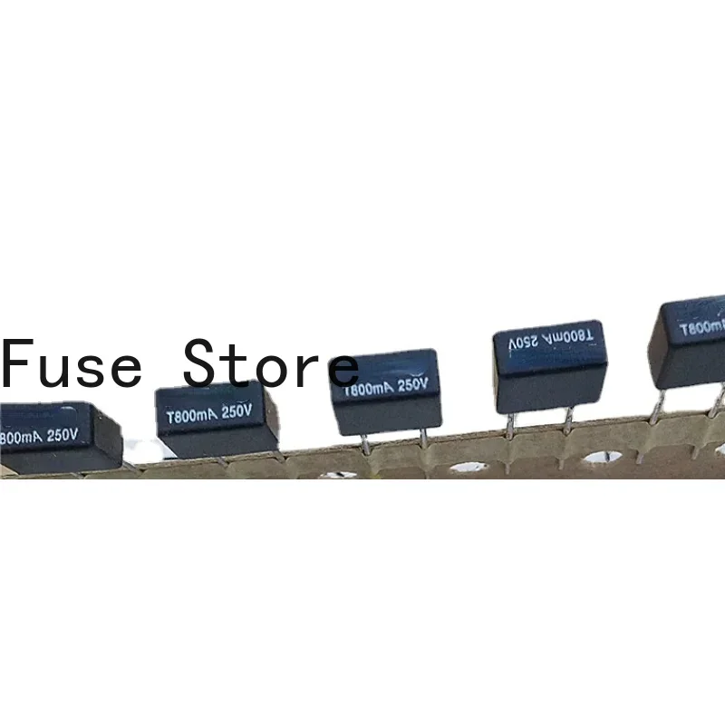 10PCS Black Square Fuse Tube 0697-0800-02 T800mA 250V Delay Slow Melting