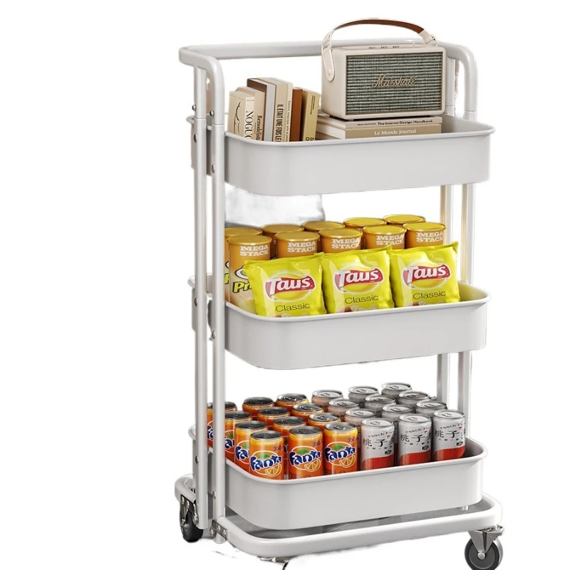 

trolley multi-layer storage rack bathroom kitchen bedroom mobile shelf floor snack bookshelf