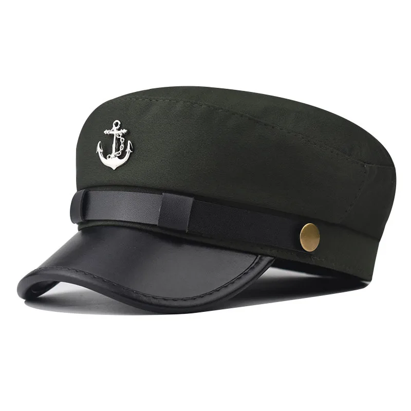 Zeitungsjungenmütze für Damen, lässige Baskenmütze, Militär-Seemann-Kapitänsmütze, Vintage-Maler, Fiddler-Mütze, Ivy-Schirmmütze mit flacher Kappe – Detail 4