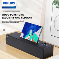 Philips SPA 3808 SoundBar Features a Simple Wood Grain Design  HIFI Sound Quality 3D Audio Effect And Built-in Sound Card
