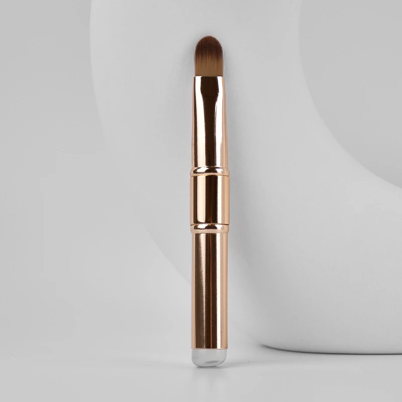 فرشاة شفاه برأسين ، فرشاة شفاه بقضيب معدني ، فرشاة مكياج ، ملمع شفاه ، بما في ذلك الغطاء ، للمبتدئين