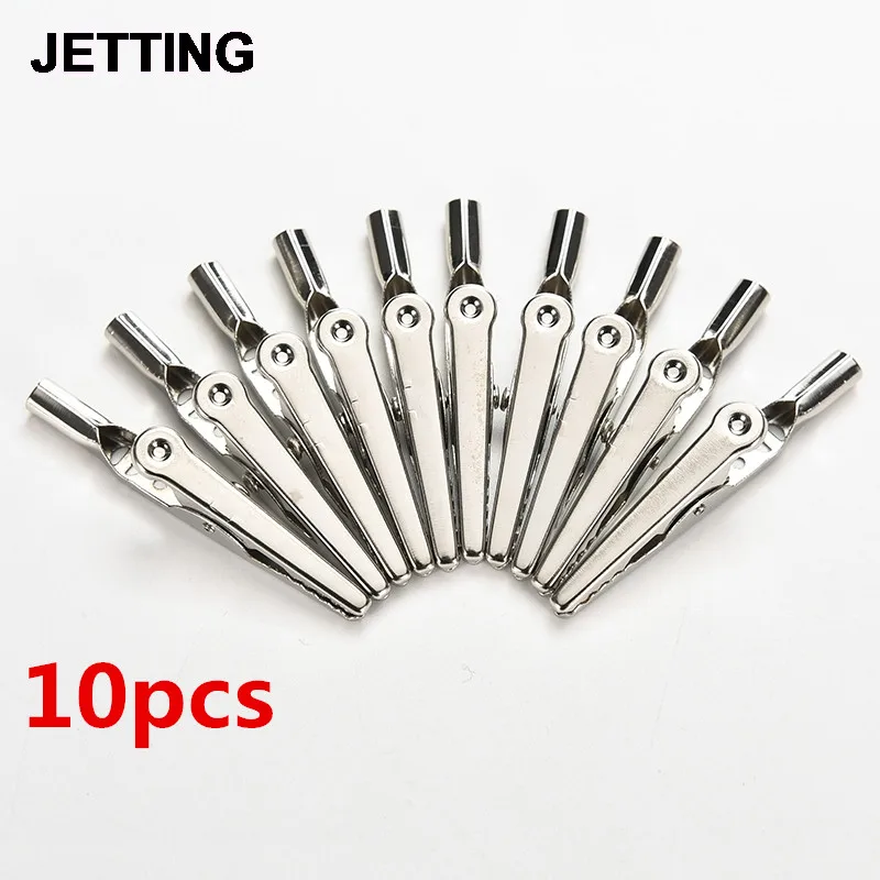 10Pcs/Lot Test Clips Stainless Steel Alligator Crocodile Cable Lead Screw Fixing Use In Stereo Applications 52mm 48mm 45mm 28mm