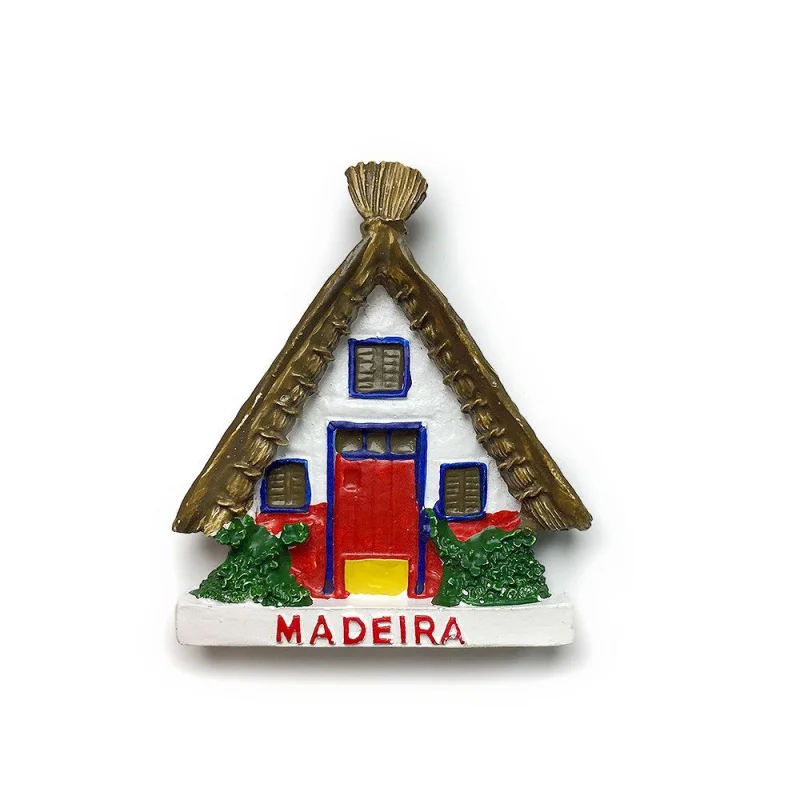 Madeira Portugal Straw House Landmark Fridge Magnet 3D Resin Room Decoration Home Decor Items Refrigerator Magnets Cute Magnets