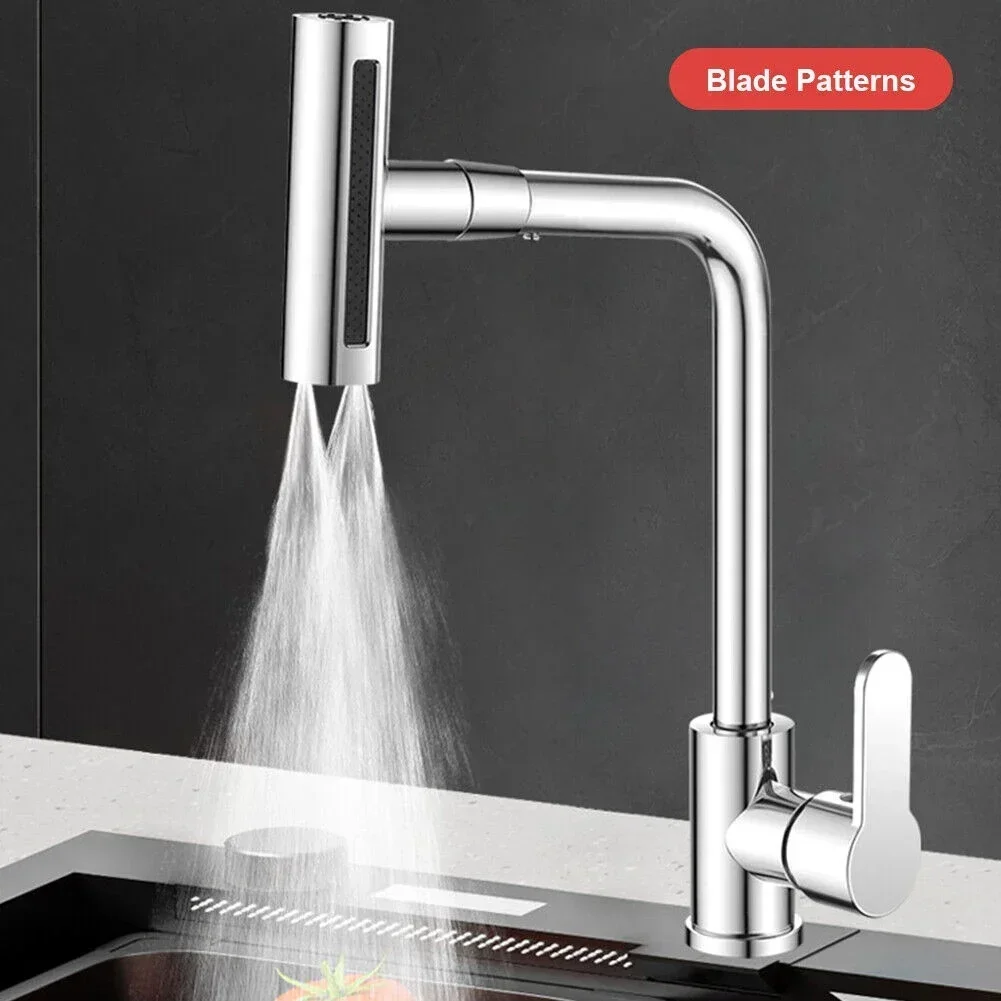 Waterfall Kitchen Faucet Stainless Steel Waterfall Flow Spray Head Hot And Cold Water Sink Mixer Tap Rotating Kitchen Faucets