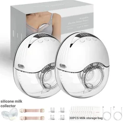 Electric Breast Milk Pumping Machine Handsfree BPA Free Low Noise 4 Mode 12 Levels Intelligent Sucking Milk Wearable Breast Pump
