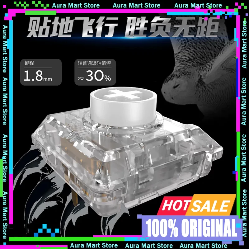 Kailh Choc White Owl Switch Mini V2 Low Profile Tactile Saker Switch V2 45g for Gaming Mechanical Keyboard 50M POM PC 1.8mm