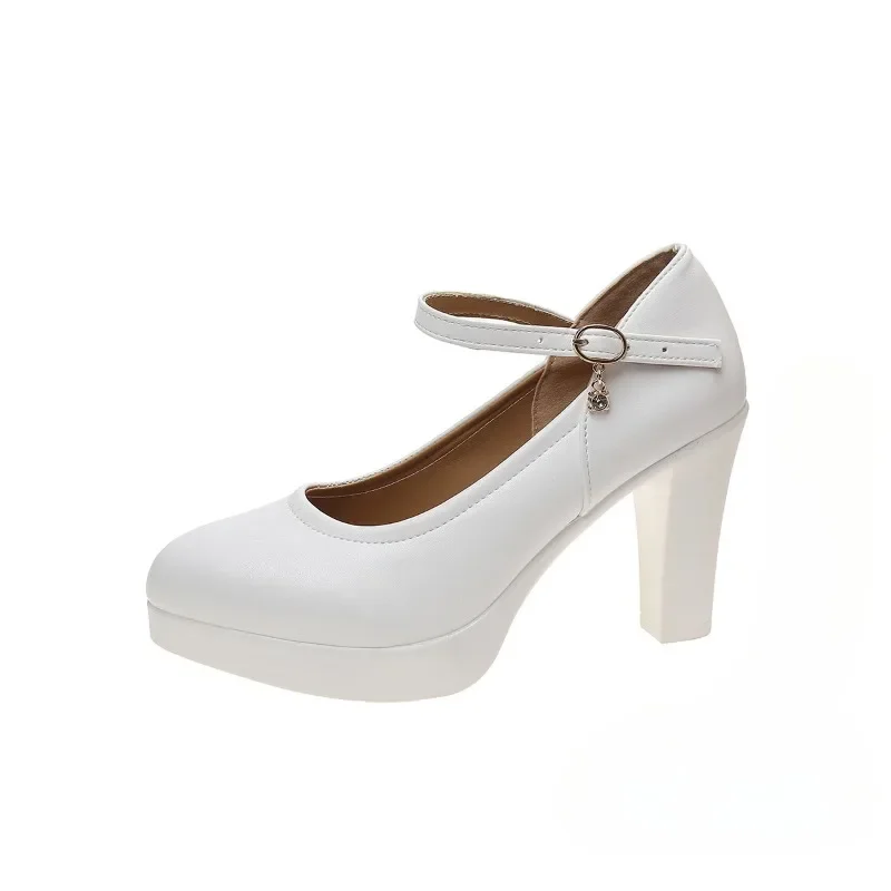 أحذية السيدات للبيع 2025 حذاء نسائي أنيق جديد بكعب عالٍ مع حزام الكاحل منصة الموضة الضحلة حجم كبير النساء Zapatos