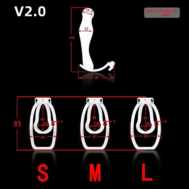 2.0 Fufu Clip Chastity Lock Male Cock Cage Panty with 3 Size Clip and Anal Plug,Sissy Mimic Female Pussy Sexy Toy for Men Adults