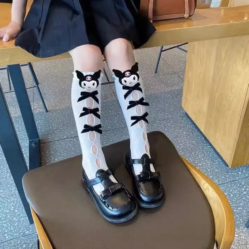 

My Melody Kawaii Kuromi Cinnamoroll Children Lace Socks Anime Fashion Kids Girly Heart Lolita Party Stockings Birthday Gifts Toy