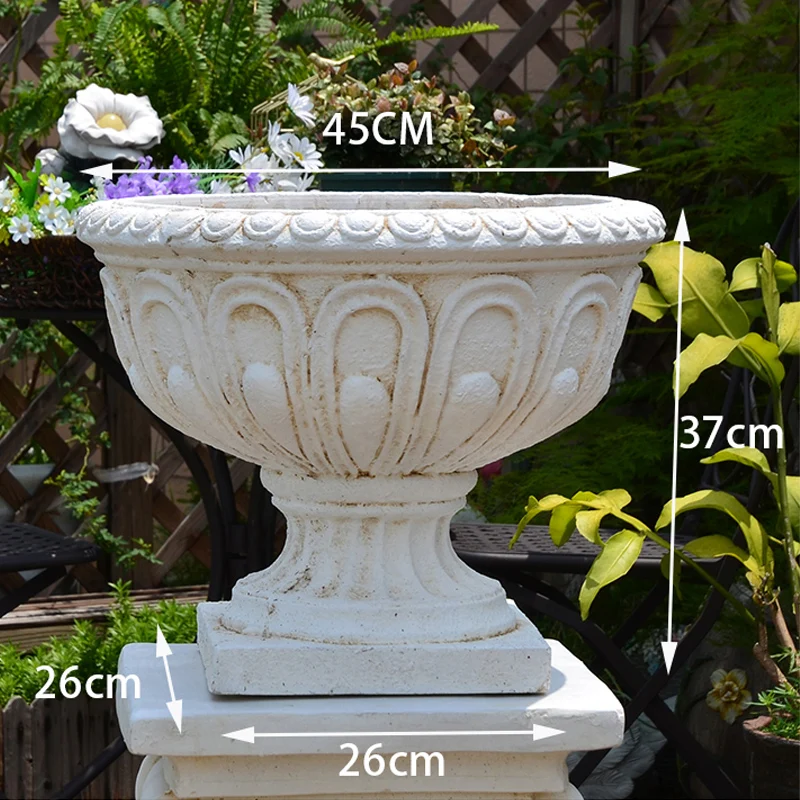

tall Roman column flower pot ornament large base frame road entrance garden villa entrance decor