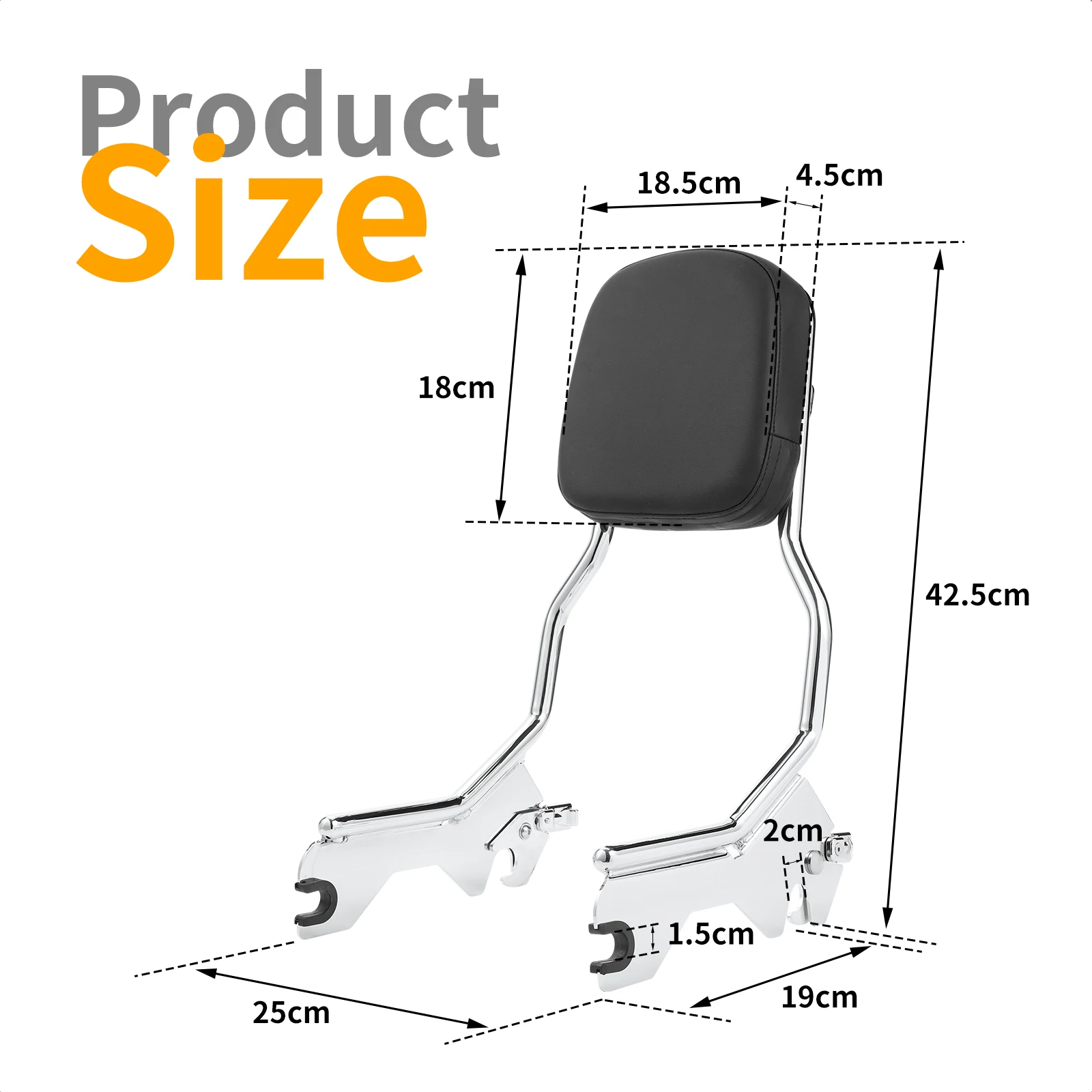 Motorcycle backrest Round Bar Steel One-Piece Steel Construction for Harley 2018-2022 Softail FLDE FLHC FLHCS FLSL FXBB FXST