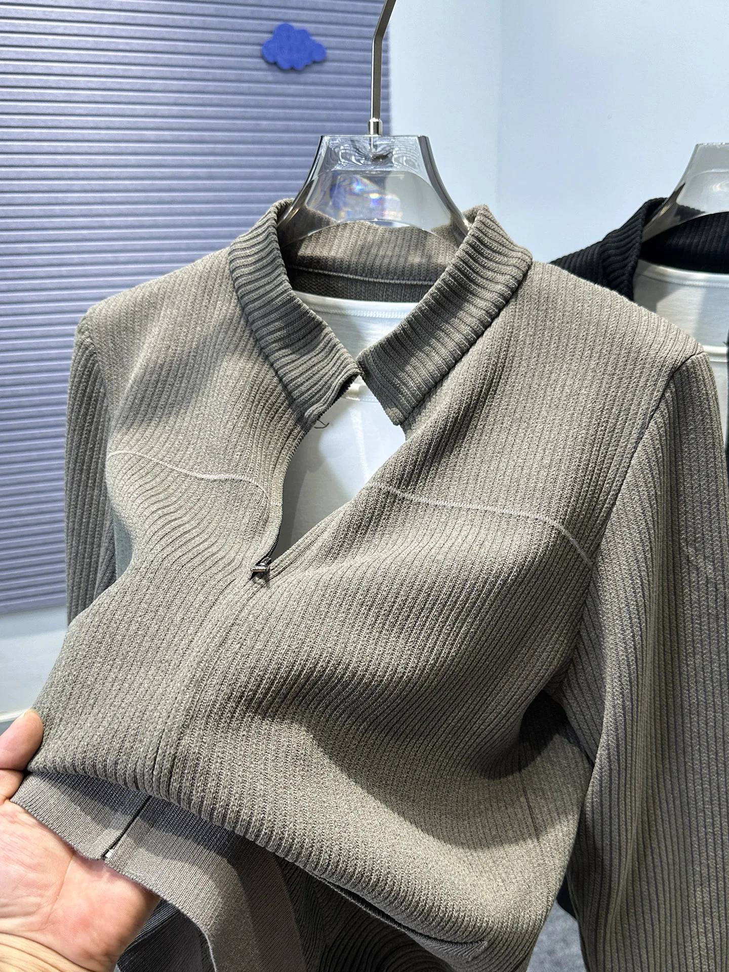 

Мужской вязаный кардиган свободного кроя на молнии, повседневный пуловер из полиэстера, верхняя одежда для осени и зимы