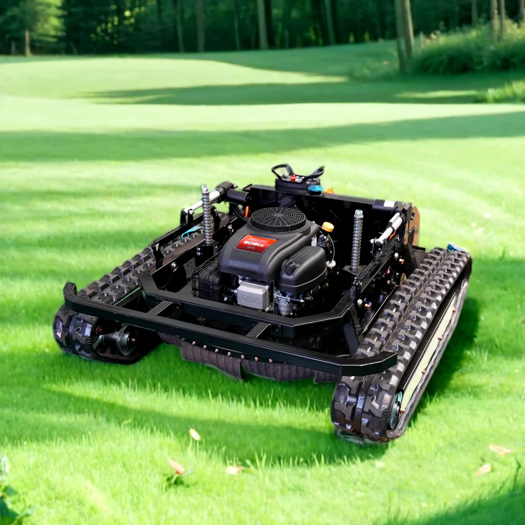 Remote Control 12  1000mm Robot Lawn Mower Grass Cutter Flail Mower Petrol Crawler Lawn Mower for Sale