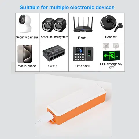 Reservströmförsörjning 2600mAh DC5V 2A USB-ingång Flamskyddsmedelshölje UPS DC5V 1.2A USB-utgång Uppladdningsbar för CCTV-kamera 10 best sales USB-UPS - №3