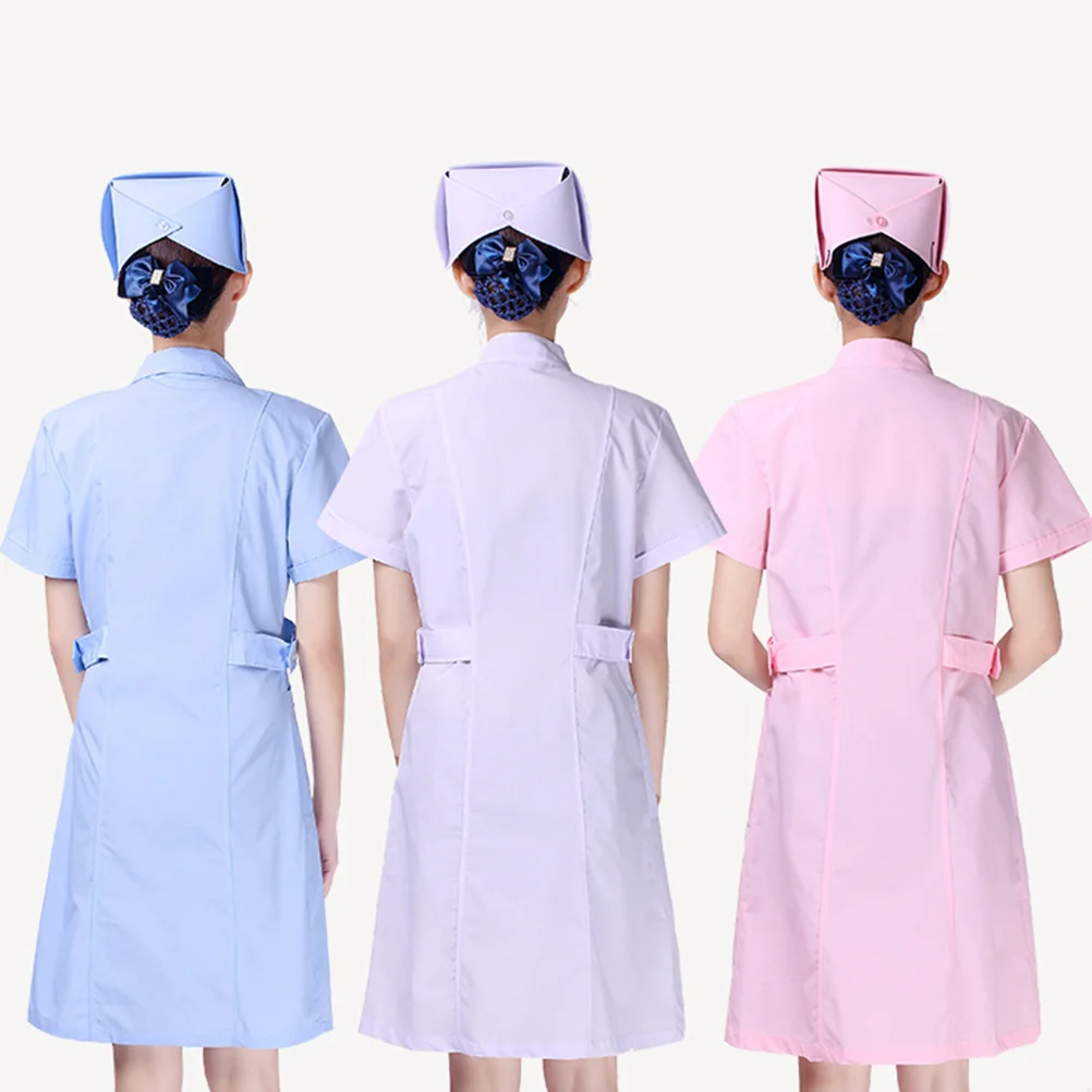 白い半袖看護服綿 V ネック医療白衣病院美容院薬剤師軽量医師用