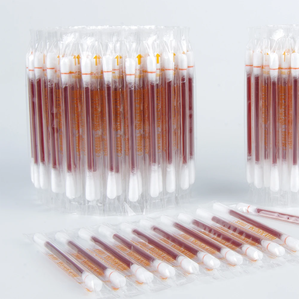 מקל כותנה רפואית לשימוש חד פעמי לניקוי פצעים וטיפוח העזרה הראשונה של פצעים