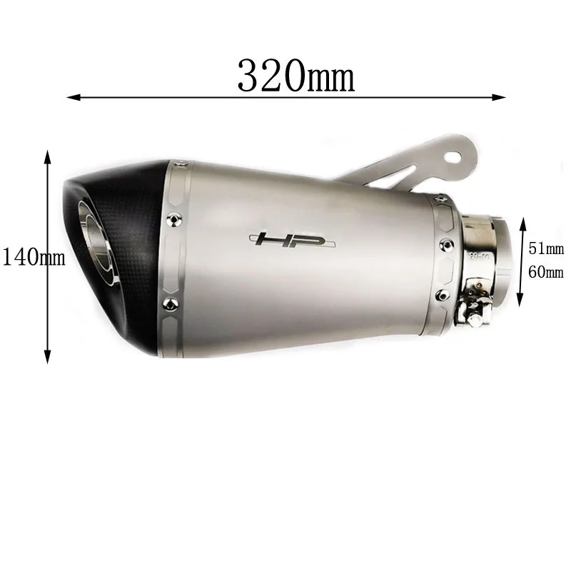 S1000R S1000RR Motorcycle Exhaust Muffler 51mm 60mm 65mm