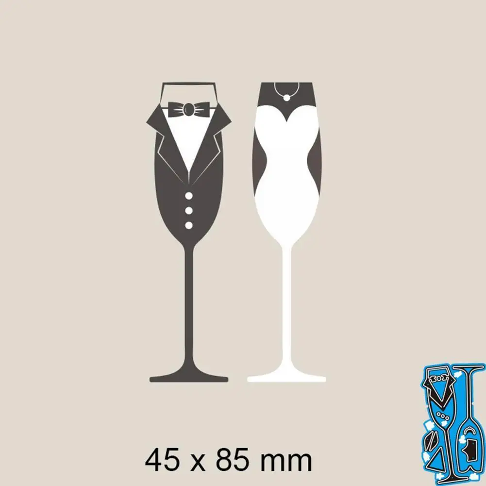 Wedding Bride Bridegroom Wine Bottle Cup Metal Cutting Album Stencil Paper Embossing Scrapbooking Dies Card Photo Craft Diy W4r8