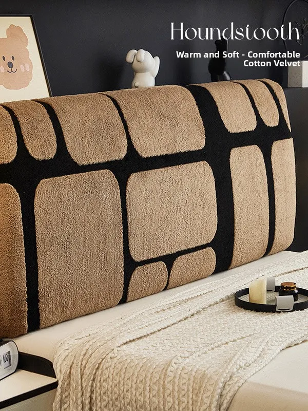 

Плюшевый защитный чехол для изголовья кровати, универсальный, для деревянных кроватей, мягкий, для домашнего декора, из натурального дерева, в европейском стиле, пылезащитный