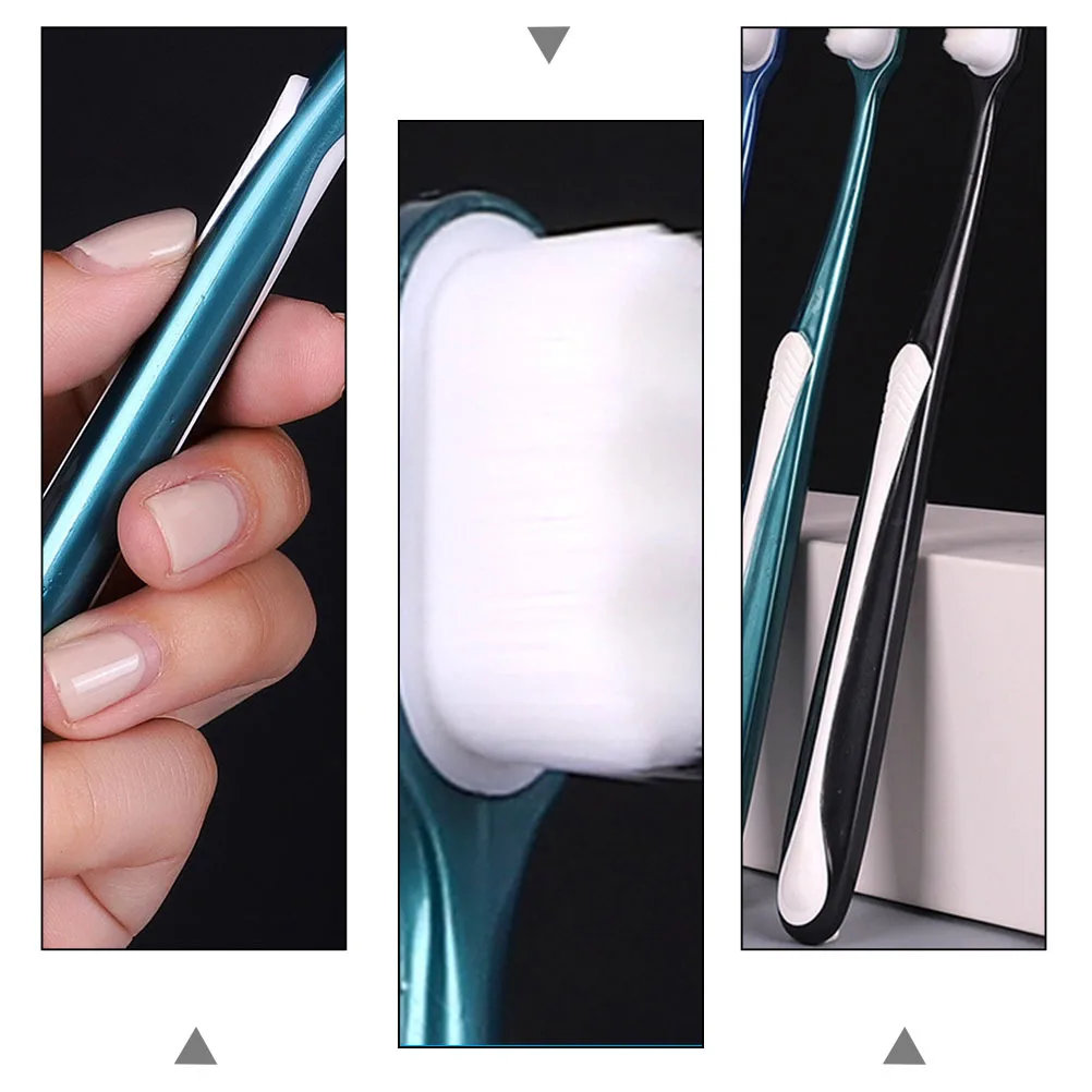 Spazzolini da denti a testa grande da 4 pezzi per adulti Design durevole Spazzolino da denti efficace per la rimozione del calcolo della placca con superficie liscia