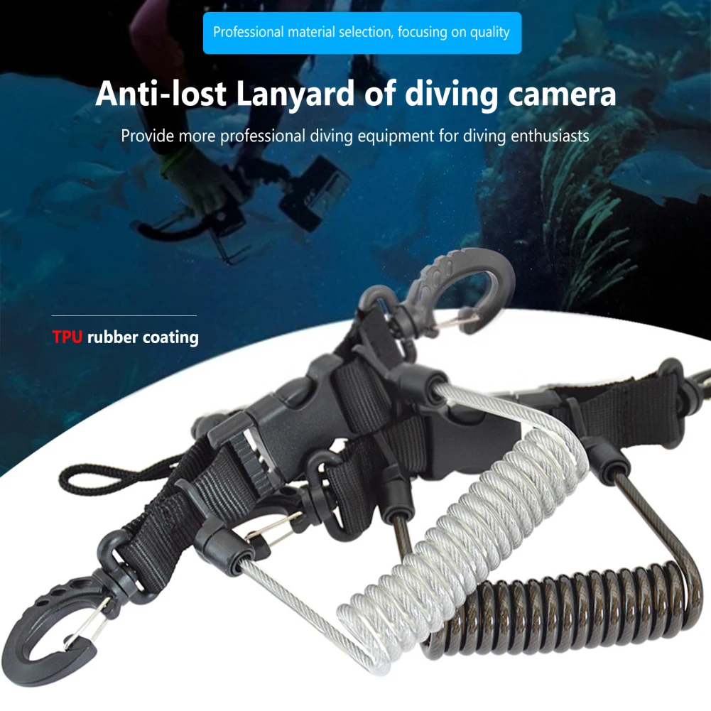 Telescopic Diving Camera Anti-lost Lanyard With Quick Release Buckle Safety Emergency Tools For Outdoor Fishing Diving