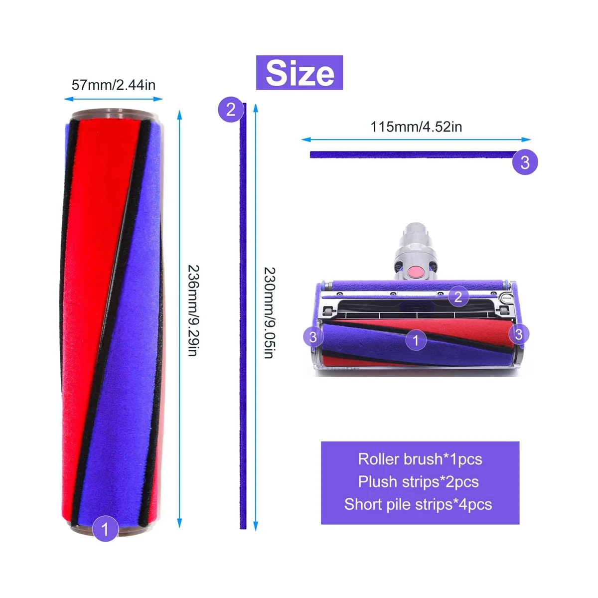 Ersatz bürste für v6 v7 v10 v11, Soft Roller Zubehör, mit 6 Filz streifen, Reinigung und Stauben tfernung