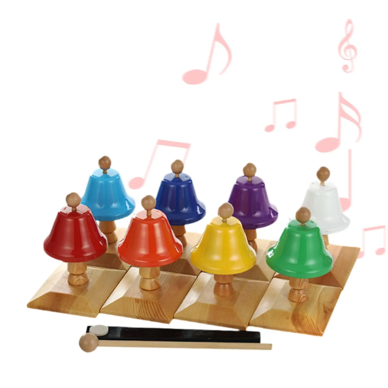 8 Note Hand Bells Colorful Hand Percussion Bells for Toddlers Wedding Party