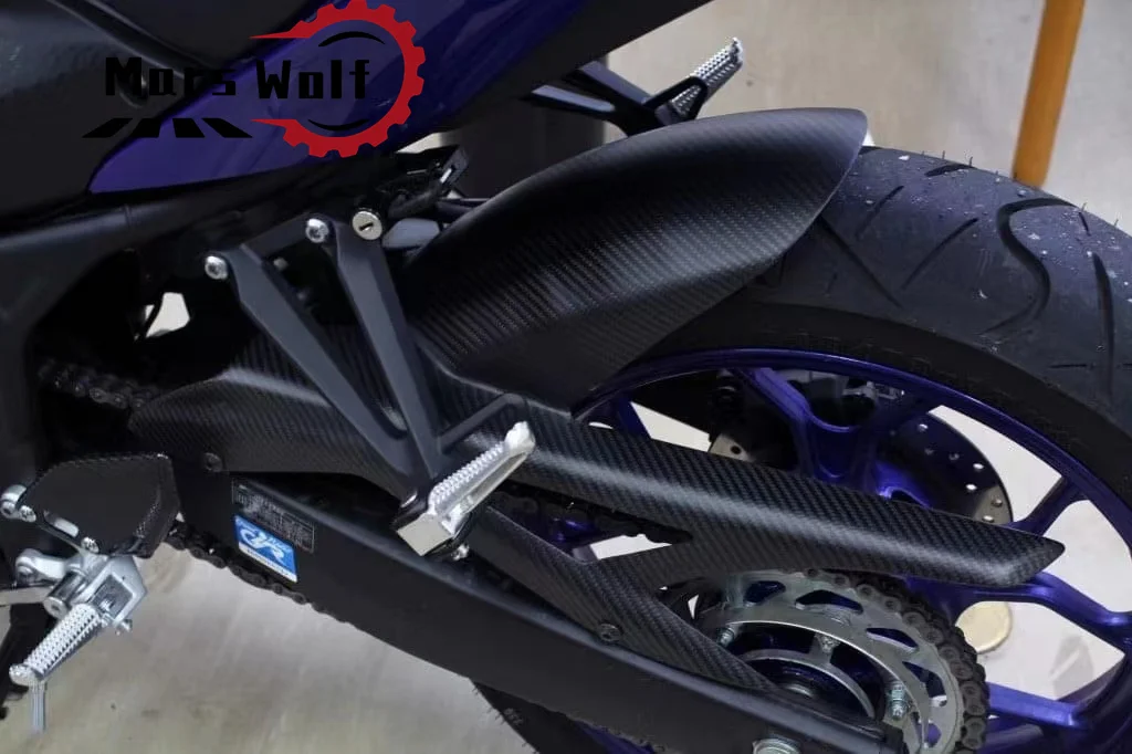 Applicable to YAMAHA YZF R25 R3 YZF-R25 YZF-R3 MT-03 MT03 MT25 Motorcycle carbon fiber rear fender chain guard protection kit