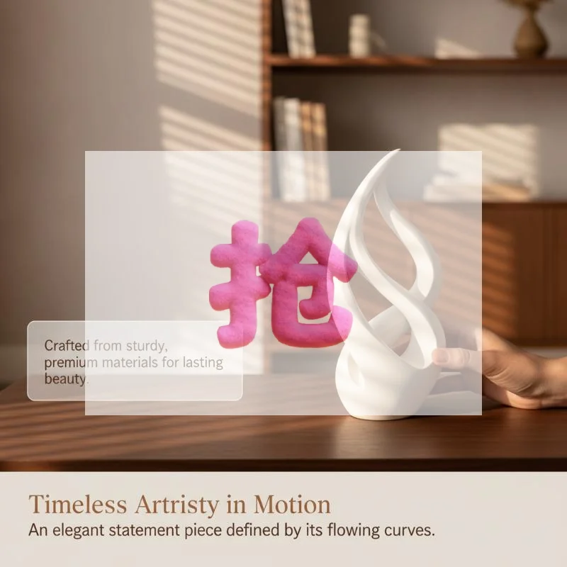 Printed Light Luxury Art Abstract Sculpture, Made Of Plastic In Black And White, Is The Perfect Decorative Item For Bedrooms